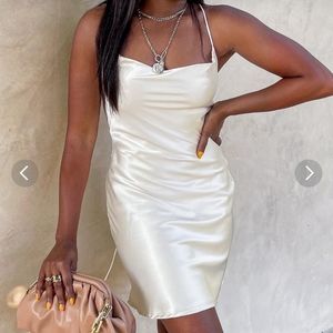 Vici collections Faux silk cowlneck mini dress (Lelis collection brand) SIZE S